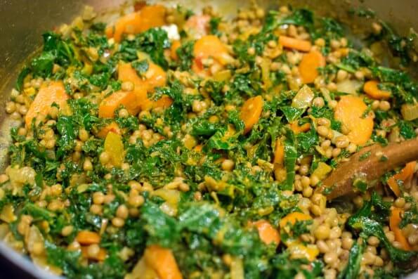 lentils and kale