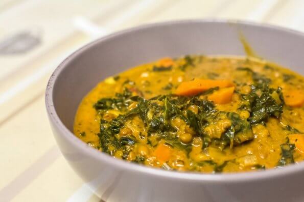Lentil and kale curry