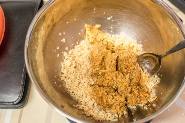 chickpea mix and couscous in a bowl