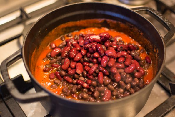 Beans on chili